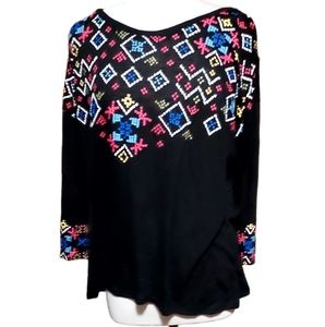 Cato 3xl Blouse Top Shirt Black 3/4 Sleeve Shirt Top dimensions pit-pit …